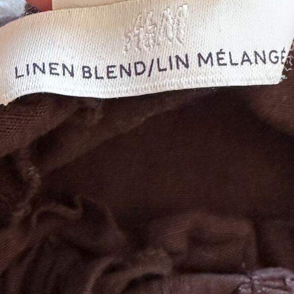 H&M Linen-Blend Drawstring Short, 5" Inseam, Burgundy, Size M - Picture 5 of 7